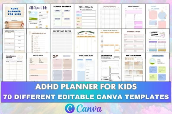Download Canva Editable ADHD Planner for Kids KDP - Kdp Collection