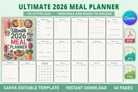 Download Ultimate 2026 Meal Planner KDP Interior - Kdp Collection