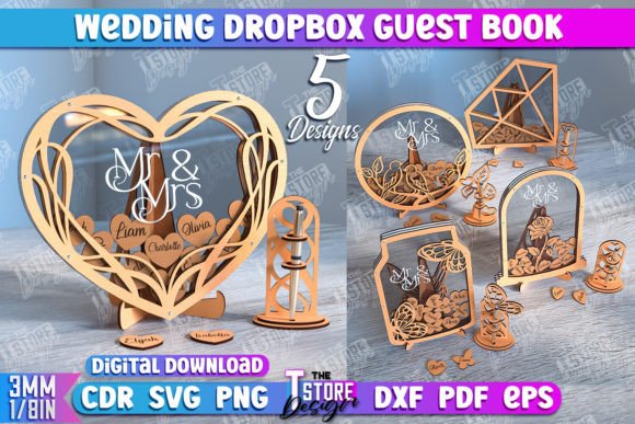 Download Wedding Drop Box Guestbook Laser Bundle - Premium Resources