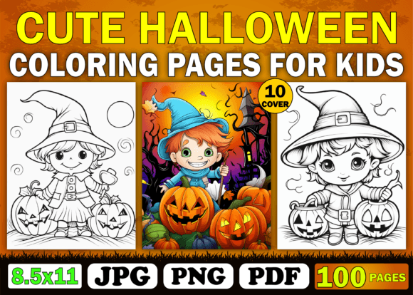 Download KDP Cute Halloween Coloring Pages Kids - Kdp Collection
