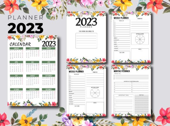 Download Floral 2023 Planner KDP Interior - Kdp Collection