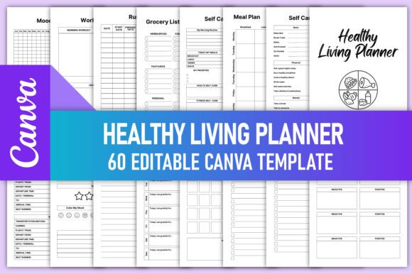 Download Healthy Living Planner Bundle Canva KDP - Kdp Collection