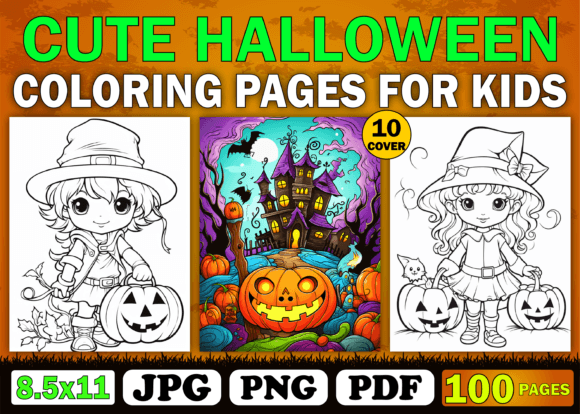 Download 100 Cute Halloween Coloring Pages Kdp - Kdp Collection
