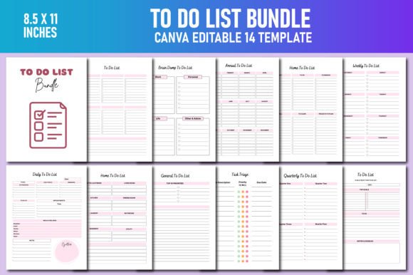Download To Do List Bundle Canva KDP - Kdp Collection