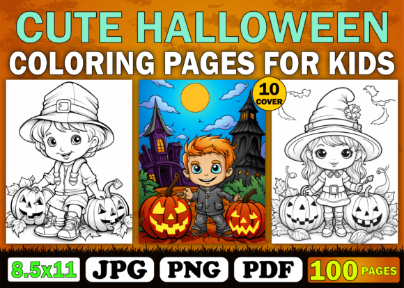 Download KDP Cute Halloween Coloring Pages Kids - Kdp Collection