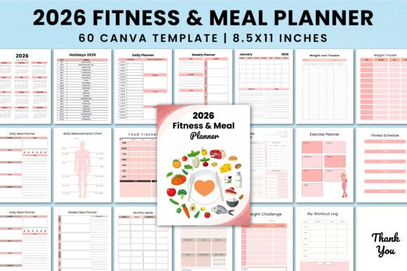 Download 2026 Fitness &amp; Meal Planner for KDP - Kdp Collection