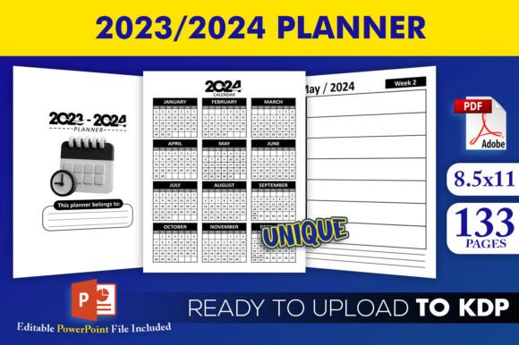Download 2 Years Planner 2023-2024 | KDP Interior - Kdp Collection